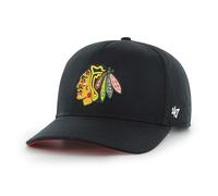 Casquette de baseball - 47BRAND - NHL Hitch - Logo Chicago Blackhawks - Coupe classique - Noir Taille unique