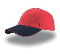 Casquette de baseball 6 panneaux Atlantis Headwear Liberty Sandwich Rouge TU
