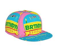 Casquette de baseball à bord plat tendance Happy Birthday Ballon, convient pour toutes les saisons, un bon choix pour la course et les voyages Noir