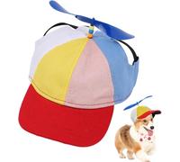 Casquette de baseball à hélice pour chien - Chapeau de soleil pour animal de compagnie avec dessus amusant d'hélicoptère mignon et visière réglable pour ours en peluche, bouledogue français
