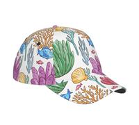 Casquette de baseball à motif corail aquarelle pour hommes et femmes, casquette réglable à snapback pour papa, casquette de sport d'été ou de voyage