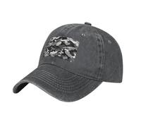 Casquette de baseball à visière réglable pour homme et femme Motif camouflage Noir/gris/blanc