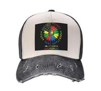 Casquette De Baseball Accepter Comprendre Aimer Autisme-Fleur Arc-en-Ciel Sensibilisation À l'Autisme Trucker Caps Vintage Casquettes De Golf Anti UV Baseball Cap pour Running Camping Outdoo
