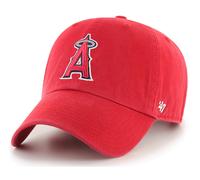 Casquette de baseball ajustable 47 Brand MLB Team Color Home Primary Logo Clean Up pour adulte, taille unique - Los Angeles Angels Rouge