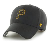 Casquette de baseball ajustable MLB 47 Brand, couleur noire, logo principal, MVP, taille unique pour adulte - Pirates de Pittsburgh, noir et jaune