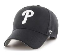 Casquette de baseball ajustable MLB 47 Brand, logo principal noir et blanc, taille unique pour adulte - Philadelphia Phillies, noir et blanc