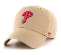 Casquette de baseball ajustable MLB Khaki Clean Up pour adulte, taille unique (Philadelphia Phillies)