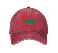 Casquette De Baseball Anti-Soleil Cap avec Madagascar Drapeau Réglable Unisexe pour Les Entraînements De Course Et Les Activités De Plein Match De Football