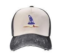 Casquette de Baseball Apprenti Sorcier & Livre Anime Noir Femmes masculines Halloween et Cadeaux Sportifs