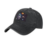 Casquette de baseball astronaute avec système solaire et planètes, style vintage, délavé, pour papa, chapeau de golf pour homme et femme, visière réglable