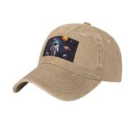 Casquette de baseball astronaute avec système solaire et planètes, style vintage, délavé, pour papa, chapeau de golf pour homme et femme, visière réglable