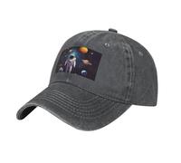 Casquette de baseball astronaute avec système solaire et planètes, style vintage, délavé, pour papa, chapeau de golf pour homme et femme, visière réglable