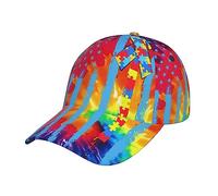 Casquette De Baseball Autism Awareness Puzzle Flag Bord Plat Casquettes Vintage Baseball Cap Adjustable Trucker Caps pour Sport Cyclisme Running