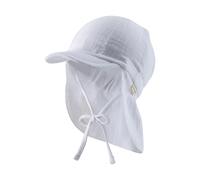 Casquette de baseball avec couvre nuque en coton enfant Sterntaler unicolore Blanc 51/53 cm