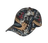 Casquette de baseball avec dragon rouge chinois japonais, réglable, décontractée, cadeau pour femmes et hommes, taille unique
