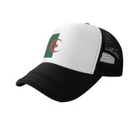 Casquette de baseball avec drapeau de l'Algérie en maille imprimée noire, convient pour le fitness, la randonnée et les voyages