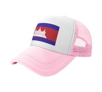 Casquette De Baseball avec Drapeaux Personnalisé Association De Couleurs à La Mode Imprimé Emblème Cambodge Anti-Soleil Respirant Taille Unique