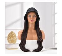 Casquette de Baseball Avec Extensions de Cheveux Bonnet de perruque for femmes, bonnet de perruque longue ondulée, bonnet de perruque naturel et réaliste, adapté à un usage quotidien Chapeau Perruque(