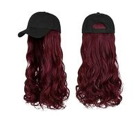 Casquette de Baseball Avec Extensions de Cheveux Longue perruque synthétique ondulée casquette de baseball avec extensions de cheveux chapeau perruques naturel connecter perruque réglable for les femm