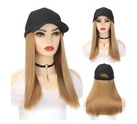 Casquette de Baseball Avec Extensions de Cheveux Longues perruques de cheveux bouclés ondulés naturels synthétiques avec chapeau casquette de baseball se connectent naturellement perruque de chapeau r