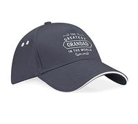 Casquette de baseball avec l’inscription en anglais « The greatest grandad in the world » - Cadeau parfait pour grand-père, hommes, pour un anniversaire, Tissu, gris, Taille unique