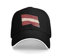 Casquette De Baseball avec Lettonie Drapeau National Unisexe Réglable 6 Panel Chapeau Soleil Trucker Cap Casquettes De Golf Sports Casual Polyester Motorcycle Trucker