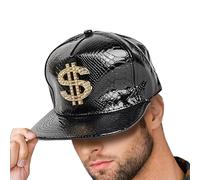 Casquette De Baseball Avec Signe Dollar - Casquette De Baseball Dollar | Chapeau De Rappeur, Chapeaux Unisexes De Style Rappeur Hip-hop Avec Emblème De Dollars Étincelants | Accessoire De Fête, De Cos