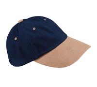 Casquette de baseball Beechfield unie à profil bas en coton RW211 (taille unique) (Bleu/Beige)