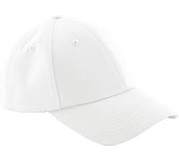 Casquette de Baseball Beechfield Unie Authentic 6 Panel BC3682 (Taille Unique) (Blanc)