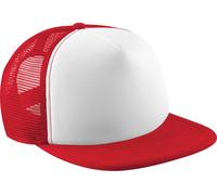 Casquette de baseball Beechfield Vintage Trucker unie (2 pièces/paquet) RW6705 (taille unique) (Rouge/Blanc)
