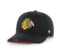 Casquette de baseball - 47BRAND - NHL Hitch - Logo Chicago Blackhawks - Coupe classique - Noir Taille unique