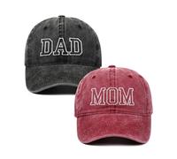 Casquette de Baseball brodée Dad MOM, Casquette Vintage Sports décontractée (L,1)