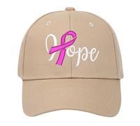 Casquette de Baseball Brodée pour la Journée Internationale de la Lutte Contre Le Cancer du Sein Visière Courbée Unisexe Confortable et Polyvalente (Khaki, One Size)