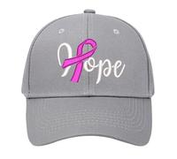 Casquette de Baseball Brodée pour la Journée Internationale de la Lutte Contre Le Cancer du Sein Visière Courbée Unisexe Confortable et Polyvalente (Grey, One Size)
