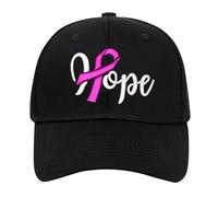 Casquette de Baseball Brodée pour la Journée Internationale de la Lutte Contre Le Cancer du Sein Visière Courbée Unisexe Confortable et Polyvalente (Black, One Size)