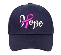Casquette de Baseball Brodée pour la Journée Internationale de la Lutte Contre Le Cancer du Sein Visière Courbée Unisexe Confortable et Polyvalente (Navy, One Size)