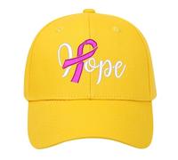 Casquette de Baseball Brodée pour la Journée Internationale de la Lutte Contre Le Cancer du Sein Visière Courbée Unisexe Confortable et Polyvalente (Yellow, One Size)
