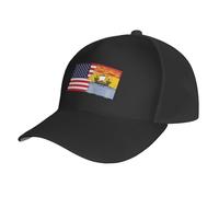 Casquette De Baseball Carte des Drapeaux du Nouveau-Brunswick Et De L'Amérique Bord Plat Casquettes Classic Baseball Cap Vintage Casquettes De Golf pour Outdoo Camping Running