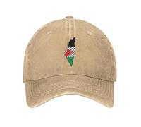 Casquette de Baseball Carte du Drapeau de la Palestine Palestinien Traditionnel Lavé Snapback Cap Entraînements en Plein air Chapeau réglable