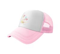 Casquette De Baseball Cartoon Rabbit on The Moon with Colorful Balloons Bord Plat Casquettes Classic Baseball Cap Vintage Casquettes De Golf pour Randonnée Outdoo Running