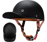 Casquette De Baseball, Casque De Moto, Motard, Dot/ECE, pour Homme Et Femme, Léger, Vintage, Demi-Casque, Homologué, Allemand, Ouvert, Adulte B,XL(59-60CM)