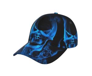Casquette de baseball - Casquette de papa originale classique unisexe adulte - Casquette de balle réglable - Taille réglable - Tête de mort - Noir, Noir , L