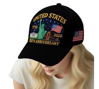 Casquette de Baseball | Casquette Trucker Commémorative 250e Anniversaire Amérique | Hommes Femmes 1776-2026 Cadeau Ajustable pour Voyage Plage Randonnée Pêche Parade
