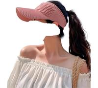 Casquette de baseball, casquettes de sport en plein air, 1 pièce, chapeau de soleil, queue de cheval, haut creux décontracté for femme, chapeau de plage, de golf et de printemps(Pink)