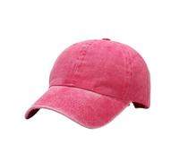 Casquette de baseball, casquettes de sport en plein air, 1 pièce, for hommes et femmes, style vintage, délavé, plat, rétro(Rose red)