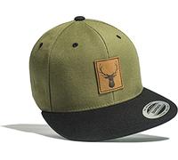 Casquette de Baseball: Cerf (Patch en Cuir) - Flexfit Classic Snapback Basecap Bonnet Képi Cap Toque Cadeau - Outdoor Sport-s Escalade Bloc Boulder Montagne Alpin-isme Hiver (Noir - Vert)