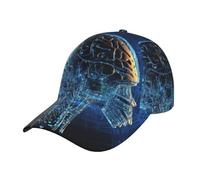 Casquette de baseball cerveau intelligence artificielle pour homme et femme - Profil bas - Chapeau de golf réglable - Casquette de balle lavée - Noir