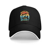 Casquette de Baseball Chapeau d'été Noir Which Way to The Beach, Chapeau d'anime, vêtements de Golf pour Hommes