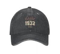 Casquette de Baseball Classique 1932-90e Anniversaire Rétro Vintage Denim Tissu Réglable Casquette Streetwear Cowboy Chapeau Mode imprimé Coton