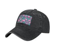 Casquette de baseball classique pour camionneur - Casquette de golf réglable avec panneaux en maille pour le sport quotidien - Imprimé un flocage de flamants roses - Noir